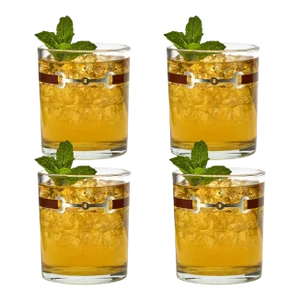 Equestrian Double Old Fashion Glasses - Set of 4