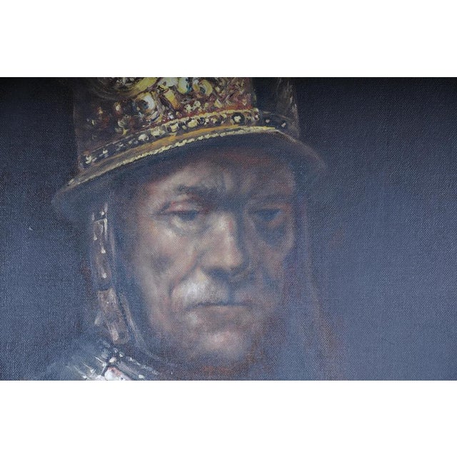 After Rembrandt van Rijn, The Man in the Gold Helmet, Oil Painting, Framed For Sale - Image 9 of 16