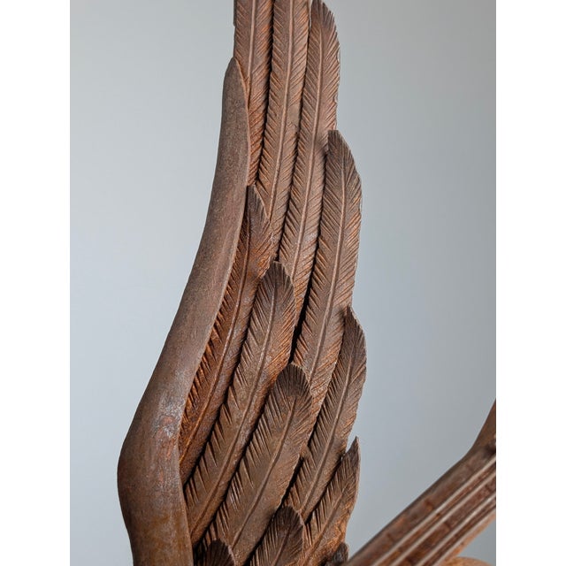 Spanish Renaissance Revival Forged Iron Angel Sculpture Playing Lute, 1920s For Sale - Image 16 of 18