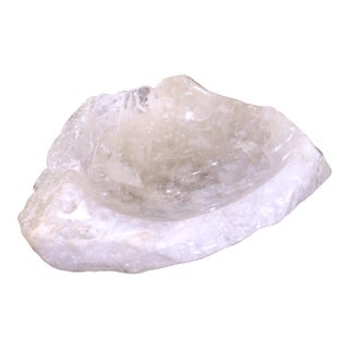 Hand Carved Organic Rock Crystal Quartz Decorative Bowl Vide-Poche For Sale