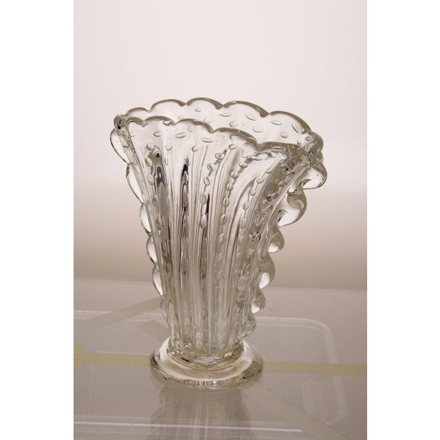 Venetian Crystal Murano Glass Vase by Ercole Barovier for Barovier & Toso, 1930s For Sale - Image 11 of 11