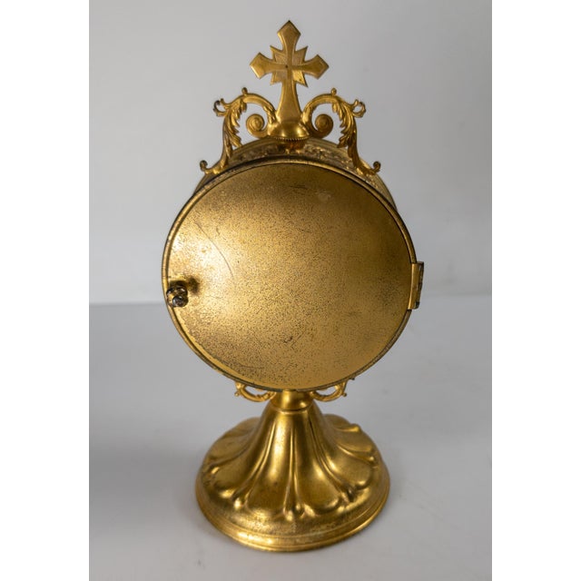 19th or 20th Century Religious Catholic Gilt Brass Monstrance Reliquary For Sale - Image 4 of 13
