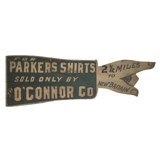 Antique Wooden Sign For Sale