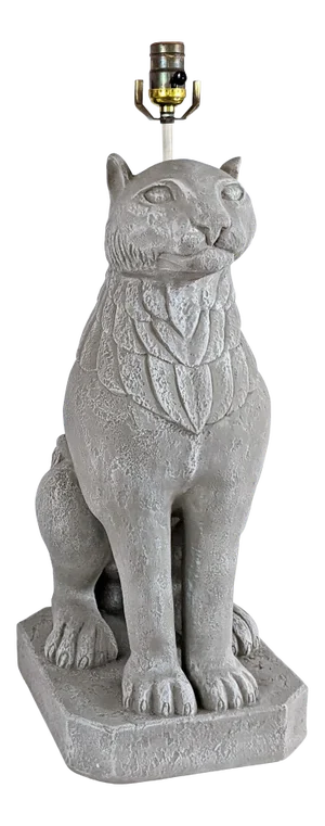 Vintage Egyptian Cat Goddess Lamp