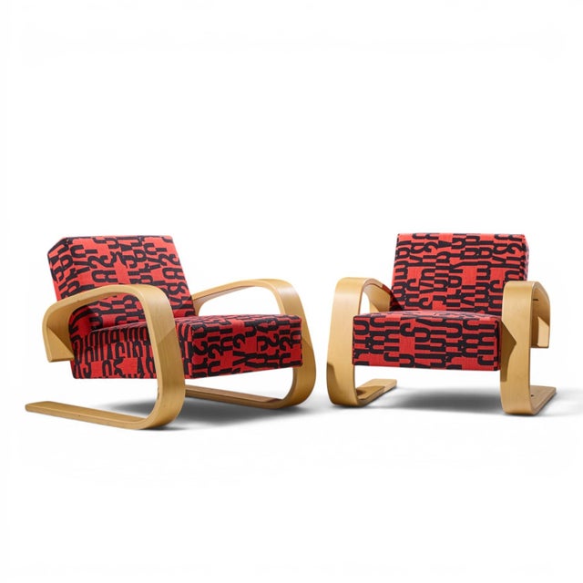 Mid-Century Modern Alvar Aalto Armchair 400 Tank Mid Century Bentwood Lounge Chairs - Pair For Sale - Image 3 of 13