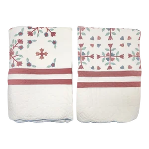 Authentic Handmade Amish Twin Size Bedspreads - Pair.