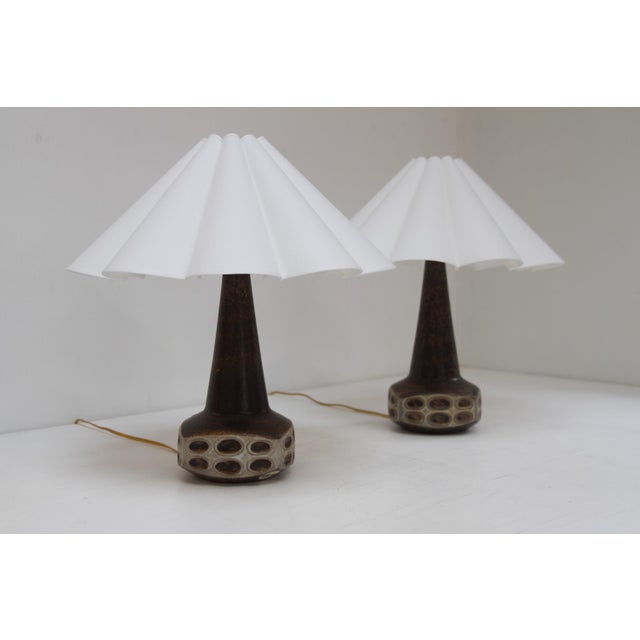 Michael Andersen & Son Danish Ceramic Table Lamps by Marianne Starck for Michael Andersen, 1960s., Set of 2 For Sale - Image 4 of 18