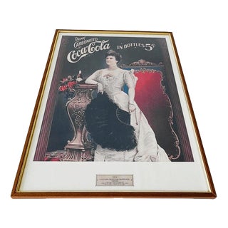 Vintage Coca-Cola Poster from Lillian Nordica, 1970s For Sale
