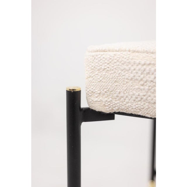 2000 - 2009 Set of White Benches in Lacquered and Gold Metal, 2000s For Sale - Image 5 of 8