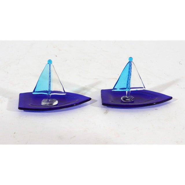 Blue Vintage Murano Glass Models of Sailing Ships- A Set of Twelve For Sale - Image 8 of 9