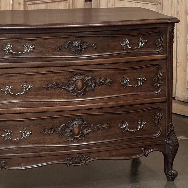 Pair Antique French Louis XV Walnut Commodes ~ Chests of Drawers For Sale - Image 10 of 17