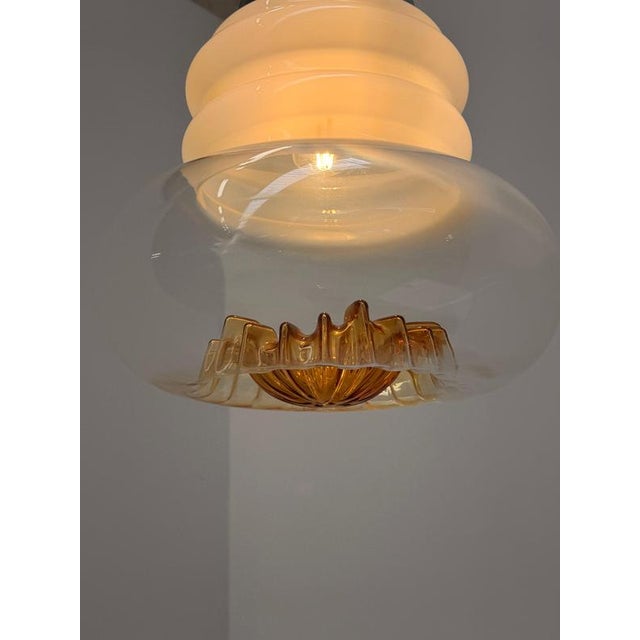 Vintage Murano Style Glass Pendant Light For Sale - Image 3 of 5