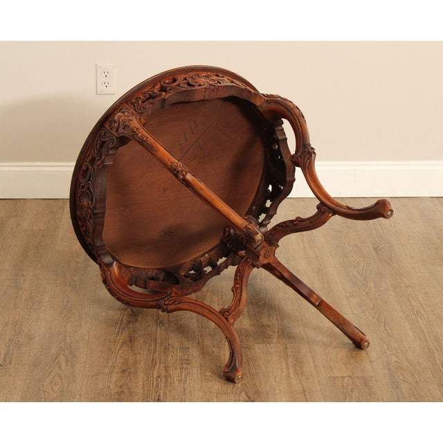 French Court Galleries Rococo Style Round Inlaid Side Table For Sale - Image 14 of 15