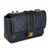 Black Navy Black Quilted Lambskin Medium Elegant CC Flap Bag For Sale - Image 8 of 9