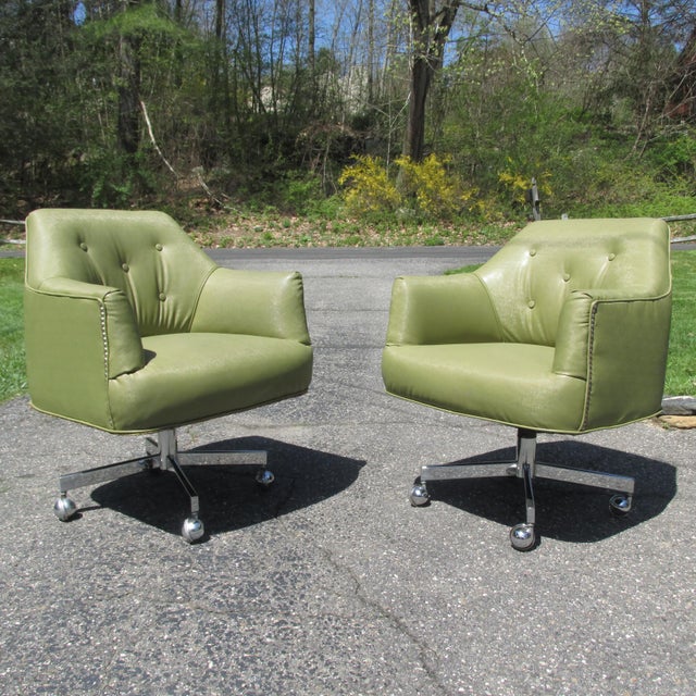 1970s Mid Century Modern Swivel Chairs- a Pair | Chairish