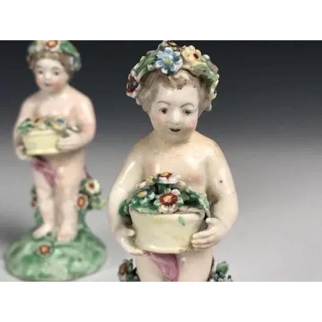 18th Century English George III Chelsea Derby Porcelain Figures of Cherubs - a Pair For Sale - Image 9 of 11