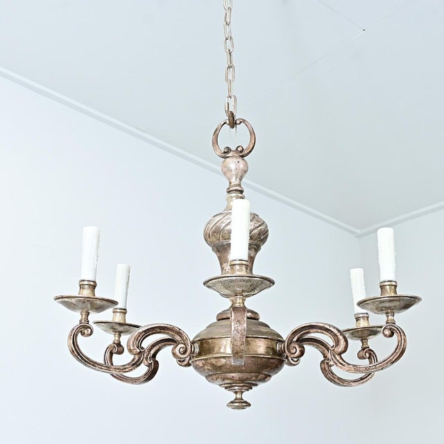 French Early 20th Century French Bronze Chandelier For Sale - Image 3 of 11