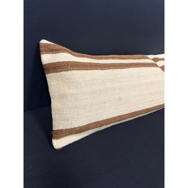 Turkish Hemp Pillow Cushion Natural Beige Brown Cushion Cover 14"x45" #18030 Enhance your home decor with our Kilim Pillow...