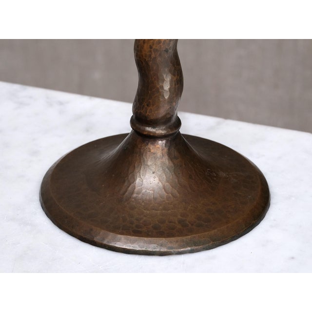 Metal Hammered Copper Model 6834 Table Lamp by Harald Notini for Böhlmarks, Sweden, 1920s For Sale - Image 7 of 11