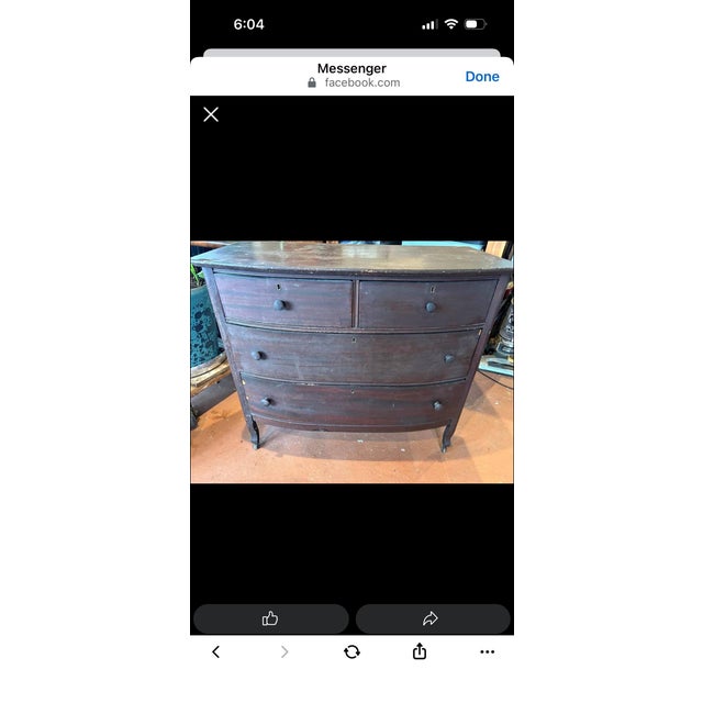 American 1920s Mahogany Dresser With Curved Legs For Sale - Image 3 of 6