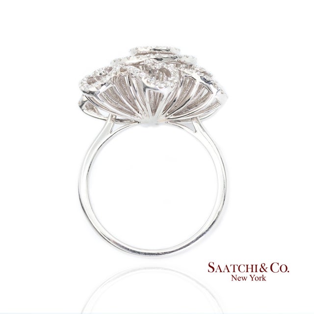 14k(585) White Gold Natural Diamond Ring Size 7 For Sale In New York - Image 6 of 8