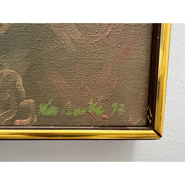 Burke 1972 Vintage O/C Sleeping Man Painting For Sale - Image 4 of 12