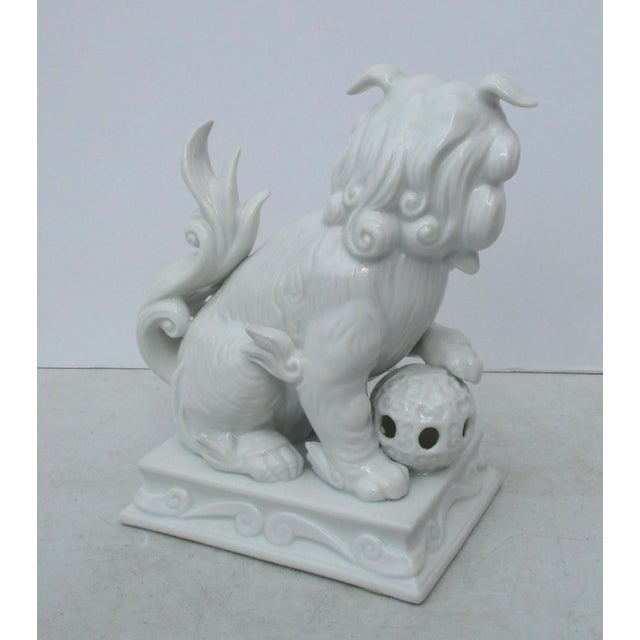 Mid-Century Modern Fitz & Floyd Blanc De Chine Foo Dog For Sale - Image 3 of 8