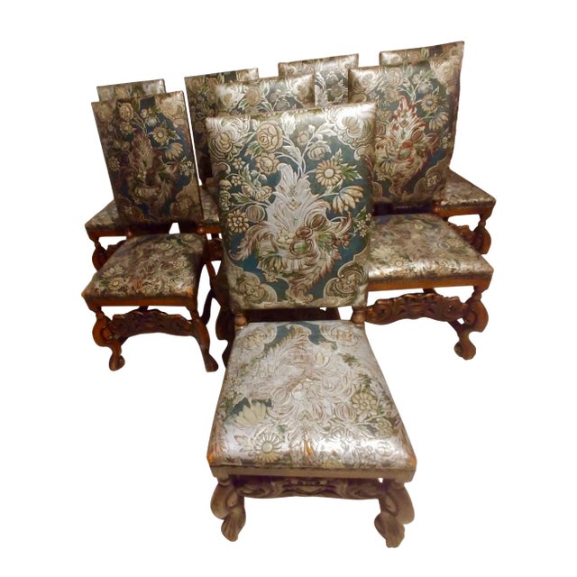 Early 20th Century Spanish Revival Dining Chairs - Set of 10 For Sale