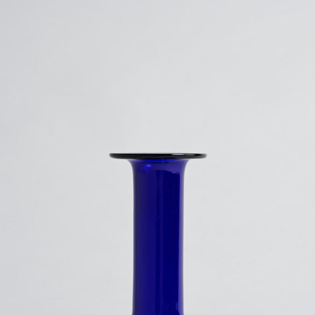 1960s Blue Floor Vase by Otto Brauer for Holmegaard, 1960s For Sale - Image 5 of 8