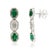 Art Deco-Inspired 1.66ct Emerald & Baguette Diamond Drop Earrings 14k Gold- 2 Pieces For Sale - Image 4 of 11