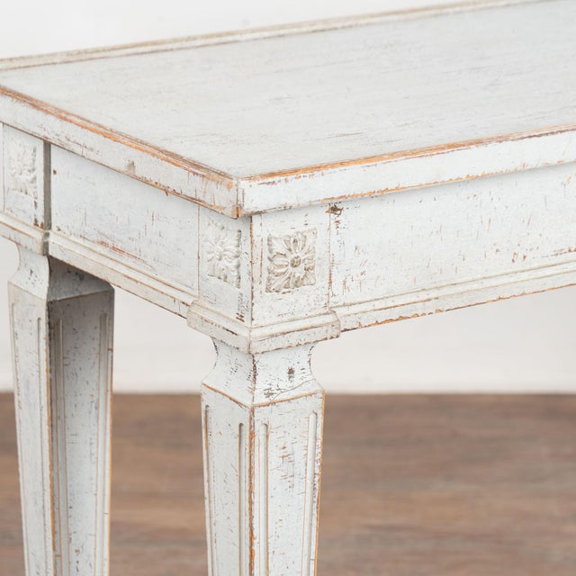 Early 20th Century Swedish White Gustavian Style Console Table For Sale - Image 9 of 14