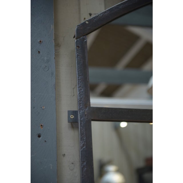 Industrial Rounded Metal Mirror, 1930 For Sale - Image 9 of 14