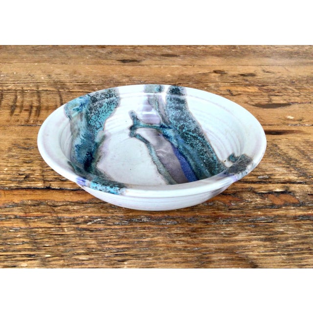 Vintage earthenware hand-made pottery bowl or catchall. Perfect to collect keys in the foyer or on a dresser or vanity....