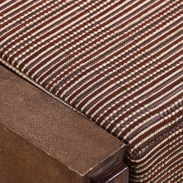 Wood A Pair of Modern Shagreen Covered Stools by R & Y Augousti, Paris For Sale - Image 7 of 9