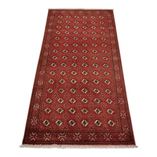 Baloch Rug 3’5” X 6’5” Red Wool Vintage Tribal Hand-Knotted Oriental Carpet For Sale