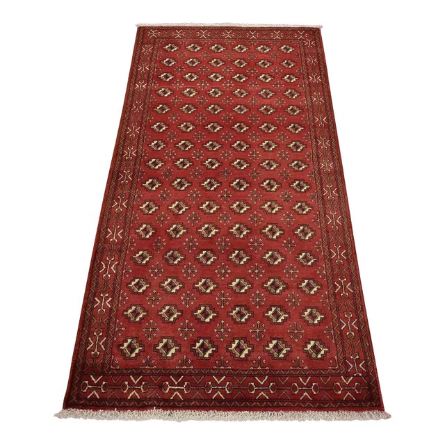 Baloch Rug 3’5” X 6’5” Red Wool Vintage Tribal Hand-Knotted Oriental Carpet For Sale