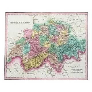 1841 Tanner Map of Switzerland For Sale