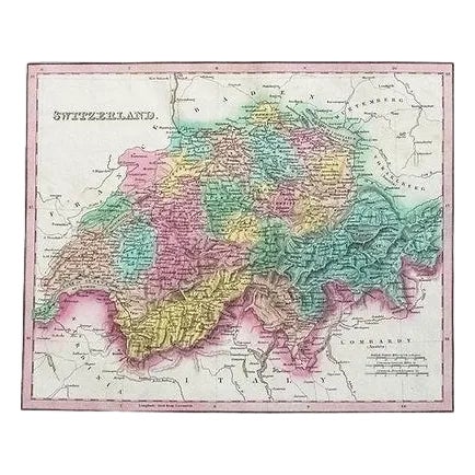 1841 Tanner Map of Switzerland For Sale