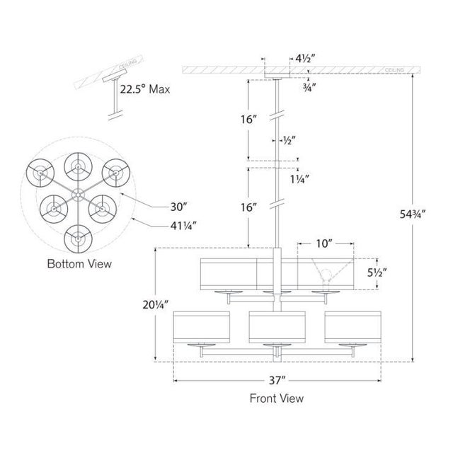 Modern Kate Spade New York for Visual Comfort Signature Walker Medium Two-Tier Chandelier in Burnished Silver Leaf with Cream Linen Shades For Sale - Image 3 of 3