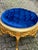 1980s Italian Rococo Gilt Blue Velvet Beech Bench For Sale - Image 9 of 12