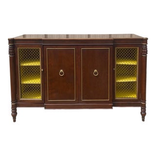 20th-C. Regency Style Mahogany and Yellow Server / Cabinet / Server For Sale