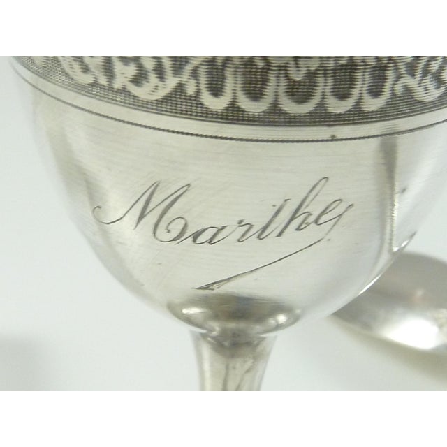 A French sterling silver egg cup with matching spoon, beautifully presented in its original fitted case...a thoughtful and...