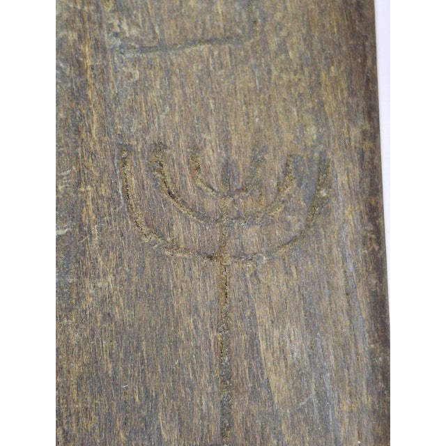 Rare Wwii Mezuzah Litzmannstadt Ghetto Lodz Poland Wood Hand Carved Judaica For Sale - Image 15 of 17