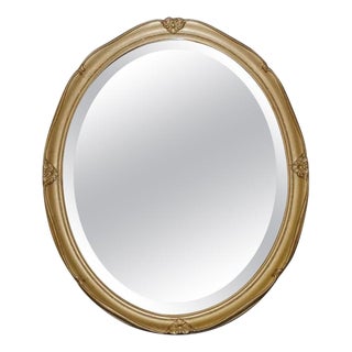 Vintage Oval Gilt Ornate Mirror For Sale