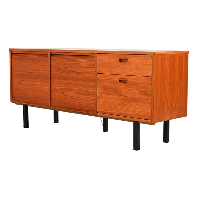 Scandinavian Teak Sideboard with Shutter Doors, 1960s For Sale