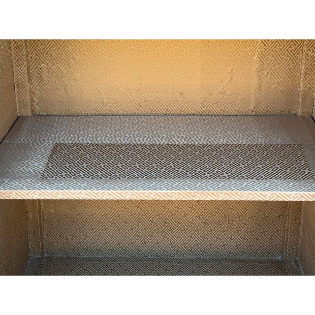 Vintage Light Brown Open Display Alcove Storage Cabinet For Sale - Image 13 of 13