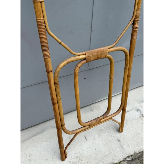 Woven and Curved Bamboo Coat Stand, Italy, 1950s For Sale - Image 4 of 8