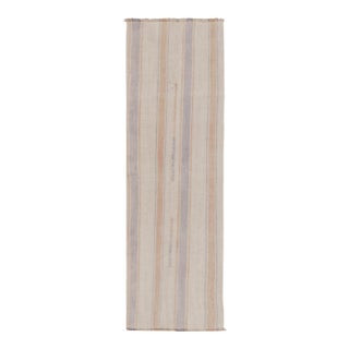 Rug & Kilim’s Contemporary Flatweave Runner With Subtle Linear Stripes For Sale