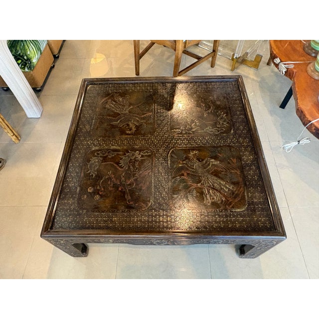 Brown Vintage Mario Buatta for John Widdicomb Chinoiserie Ming Cocktail Coffee Table For Sale - Image 8 of 12