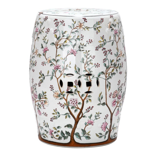 Tree Garden Stool in Flower Tree Pattern For Sale